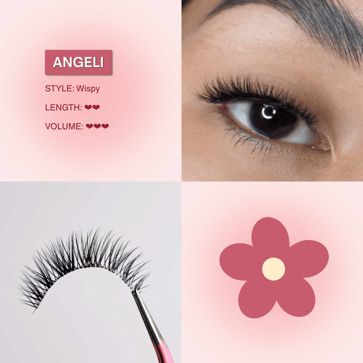 Mega Lash Glair Airy Kit (Lashes + Glue + Brush + Tweezers)