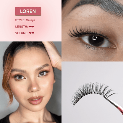 Mega Lash Glair Airy Kit (Lashes + Glue + Brush + Tweezers)