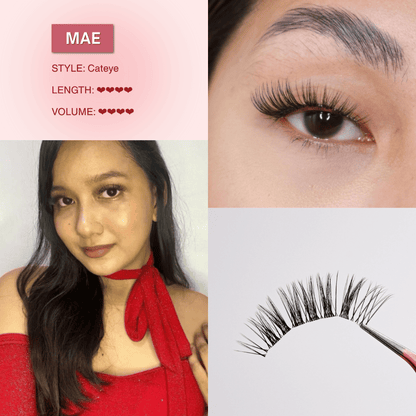 Mega Lash Glair Airy Kit (Lashes + Glue + Brush + Tweezers)
